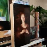 ‘And In Depth’ oil painting in studio