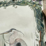 Watercolor heron bird by Sucharita Suri