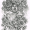A dream of Summers to come. Drawing of Medusa hugging sunflowers