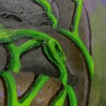 oil painting leaves on girl boy