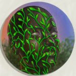 oil painting leaves on girl boy