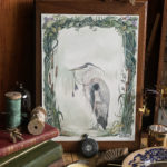 Watercolor heron bird by Sucharita Suri