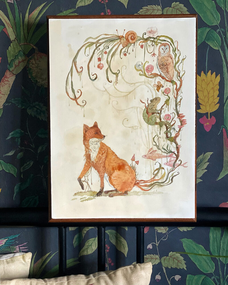 Watercolor Whimsical Fox