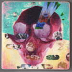 lemur skull study in oil