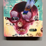 lemur skull study in oil