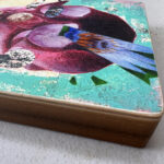 side shot of a lemur skull study in oil