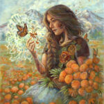 Oil painting inspired in Day of the Dead