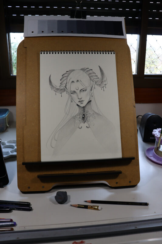 Easel shot of Obsidian