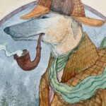 Watercolor Sherlock Hound of Baskervilles