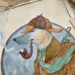 Watercolor Sherlock Hound of Baskervilles