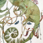 watercolor chameleon couple in love