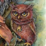 Wizard, watercolor, colored pencils and acrylic magical fantasy art illustration by Christine Karron
