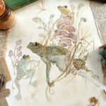 Feisty frogs Watercolor