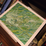 An apathetic mermaid losses themselves amongst the green sea bed. A water color painting I created for a Mermay show back in 2018. This piece is vibrantly green and perfect for a mermaid loving home.