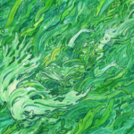 An apathetic mermaid losses themselves amongst the green sea bed. A water color painting I created for a Mermay show back in 2018. This piece is vibrantly green and perfect for a mermaid loving home.