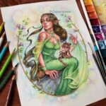 Dragonling, watercolor and colored pencils by Christine Karron