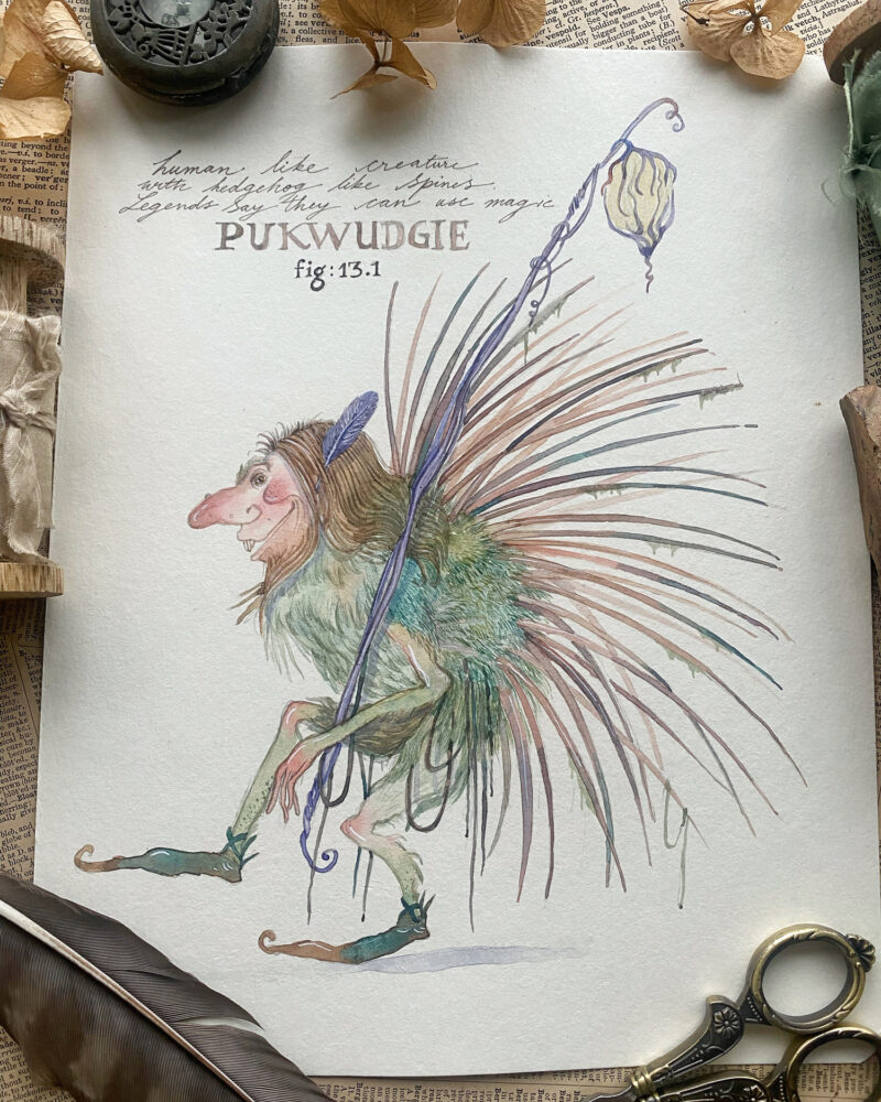 Enchanted Companions- Pukwudgie watercolor