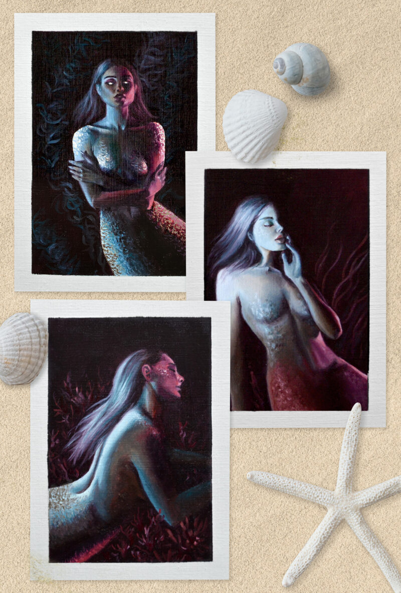 "Mermaids (Triptych)" by Karen Remsen