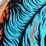 A closeup of the painting showing some of the texture and brush strokes on the mane.