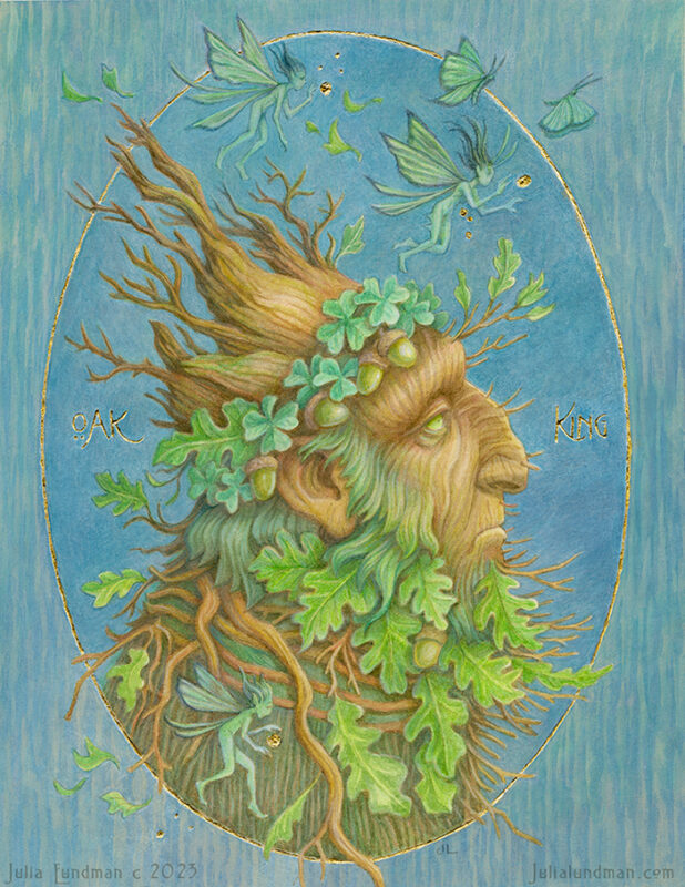 The Oak King sits for his portrait