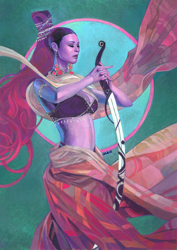 original painting from sam hogg, feminine figurative art