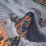 Close up of Welcome home. Showing the details on the figure.