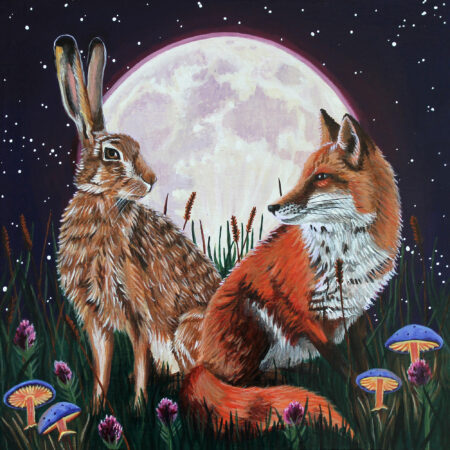 Fox and Hare Painting