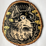 Bird's eye view of the painting on a white background.