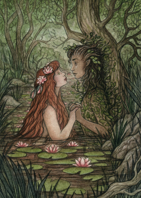 Naiad and Dryad sapphic art
