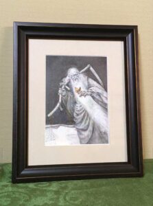"Time and the Butterfly," artwork matted and framed.
