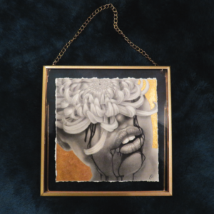 'Oneirodynia' by Christine Griffin, framed with chain displayed