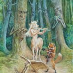 Watercolor by Heather Hudson - "The Flute Player"