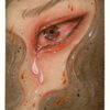 'Witness' full image / scan of original mixed media painting with metallic elements.
