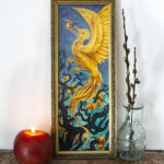 The Golden Bird painting staged
