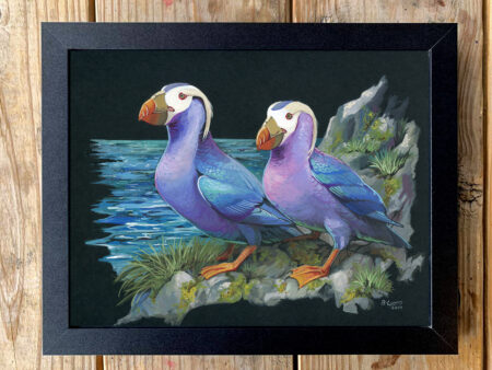 kenai fjords series tufted puffin framed painting
