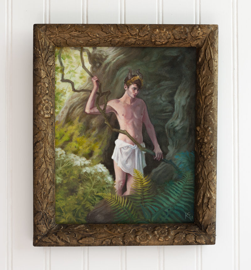 Satyr painting and frame