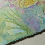 Close up shot of the butterfly painting, showing all the different colors.