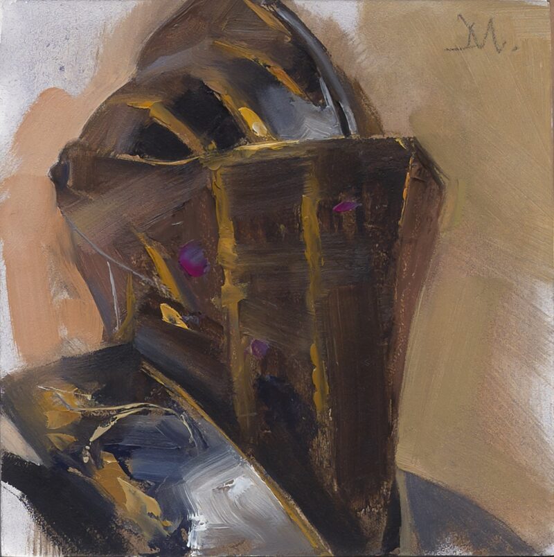 Greg Manchess painting of a Nuremberg Jousting Helm