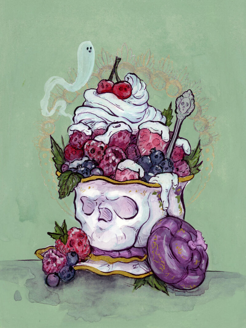 Skullberries and Cream! painted by Tia Kinsman