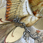 golden autumn ink drawing detail