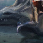 Close up of an girl’s leg armour from a knight’s suit, painting in oil