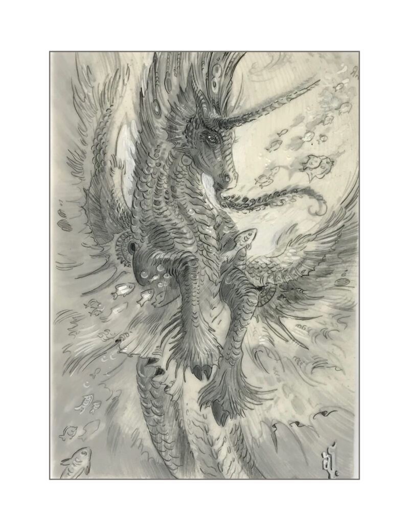 Fantasy Winged Horned kelpie