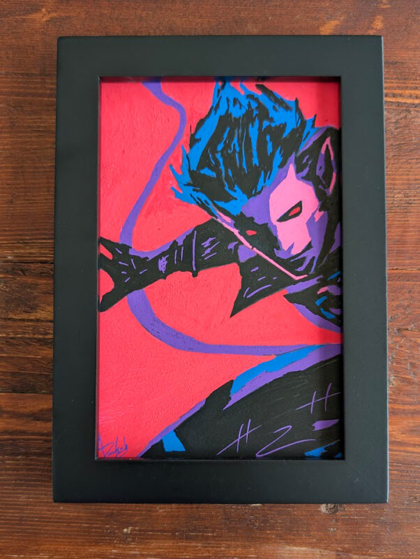 x-men, nightcrawler, superhero, fanart, traditional art, original art, chracter, blue demon, acrylic, marker, paint