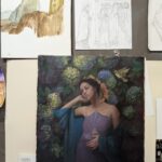 Oil Painting Girl with Hydrangeas