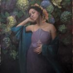 Oil Painting Girl with Hydrangeas