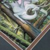 Corner of Favorite Spot showing close up of the green and brown mat and focused on the dragon's face