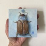 Reaching You, Oil painting on primed wooden panel, small painting