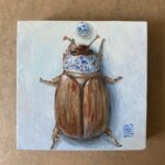 Reaching You, Oil painting on primed wooden panel, small painting