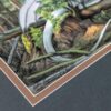 The original matted in dark muted green and umber, close up with signature in the corner