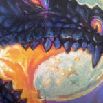 A detail image of the roaring black dragon